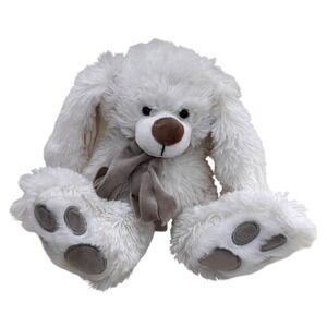 Enesco White Rabbit Plush Scarf Stuffed Animal Bunny Lovey Toy Easter 10" Winter